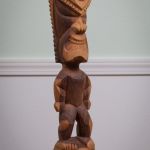 Koa Ki`i carved at Kulani Prison during the 1960's. Mid century decorative carving.